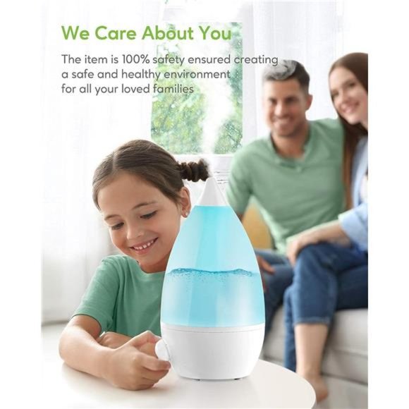 Cool Mist Humidifiers for Bedroom,BabyRoom,Office and Plants,0.5Gal Oil Diffuser - Picture 2 of 5